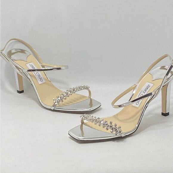 Jimmy Choo Meira Embellished Patent Leather Sandals size 39 - Picture 8 of 13